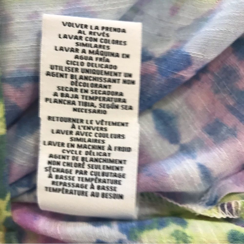 Ruby Rd. Pastel Tie Dye Split Neck Blouse Size L - image 6